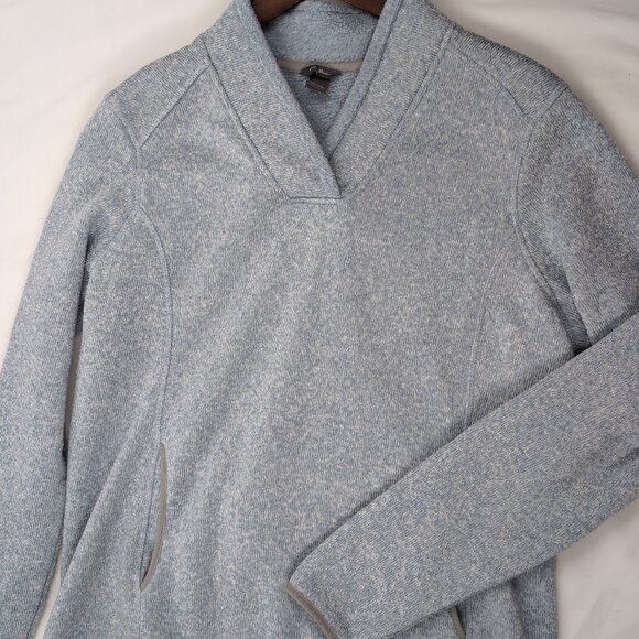 Eddie Bauer Women's Blue Heathered Pullover Sweater V-Neck Outdoor, X-Large - Picture 3 of 8